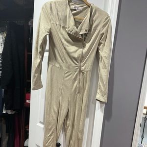 Suede tan jumpsuit